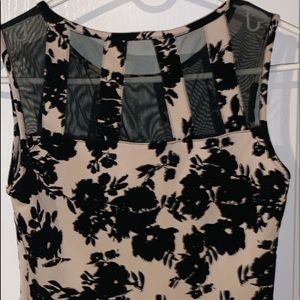 Floral black and tan dress